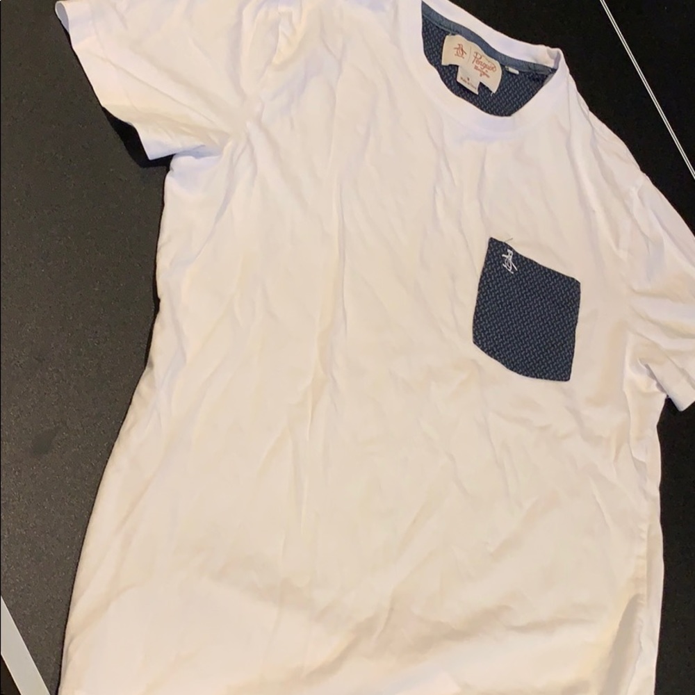 🐧 penguin pocket T blue and off white color YMD - Picture 4 of 4